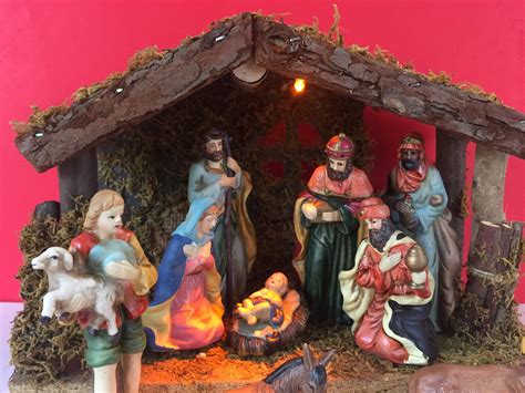 vintage nativity scene set|old fashioned nativity set.